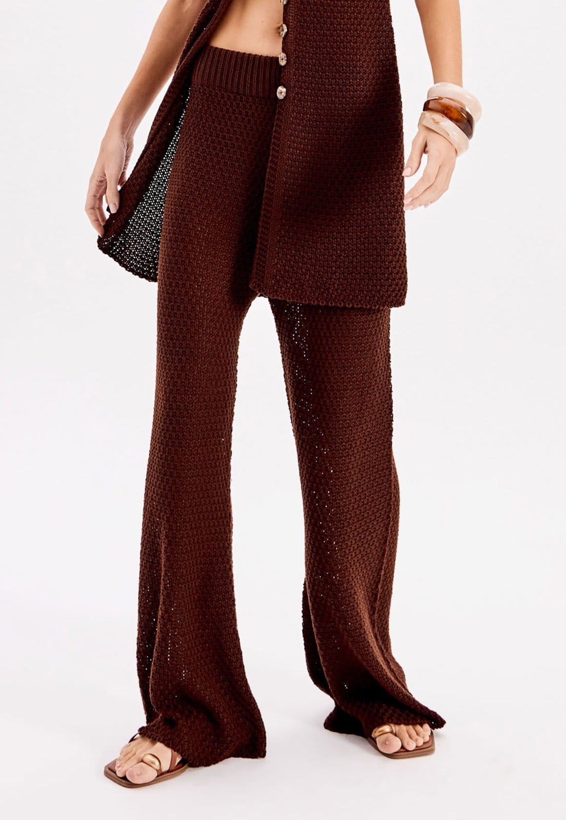 Calça Tricot My Favorite Reta Vazada