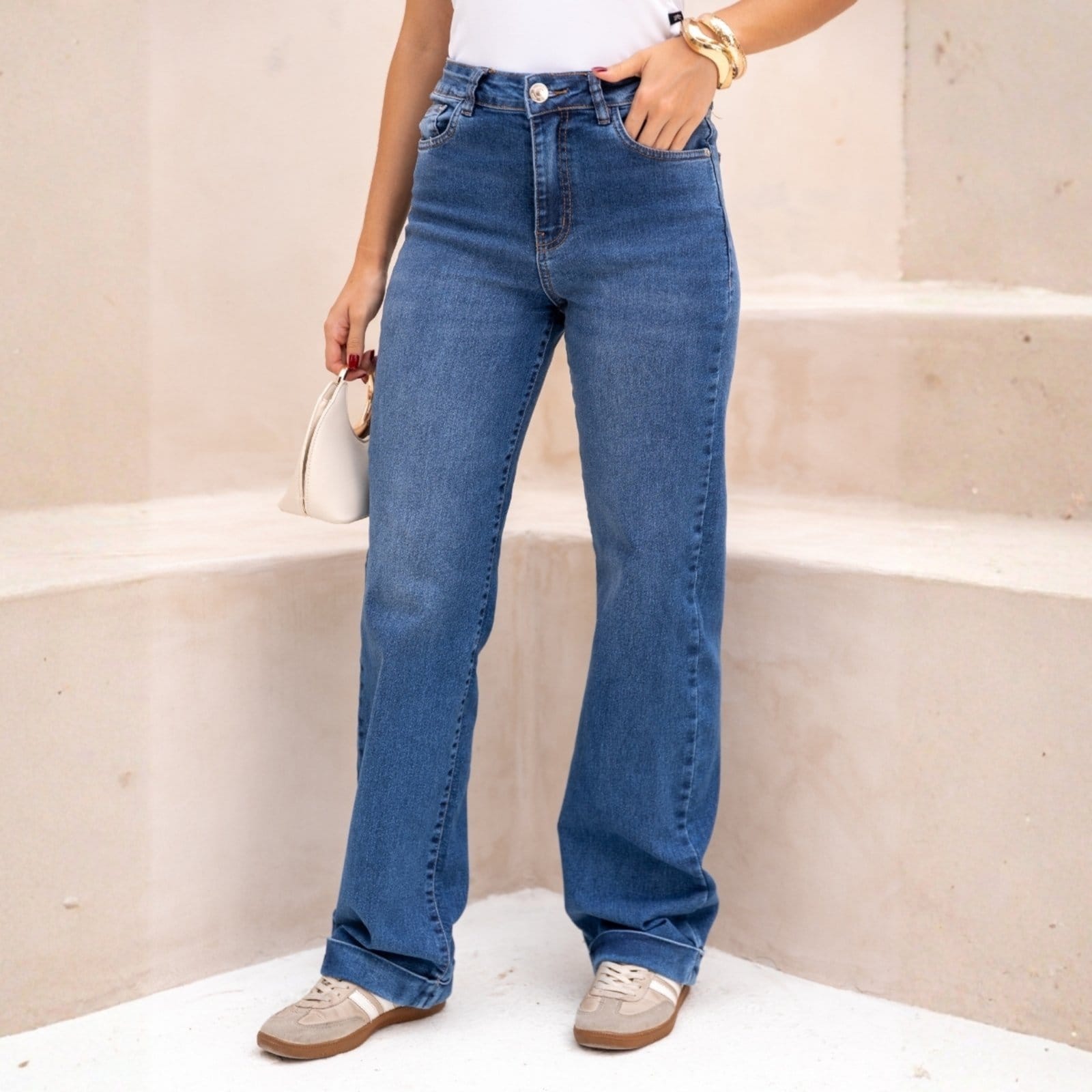 Calça Jeans Reta Barra Italiana Feminina Revanche Isparta