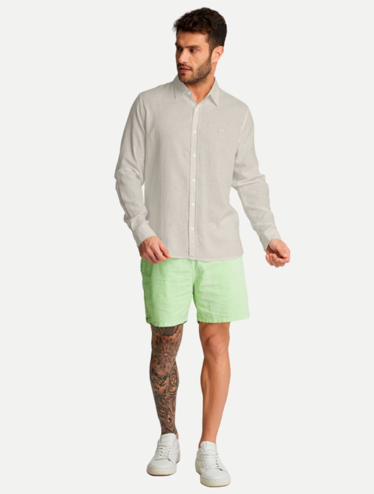 Vista principal Camisa King & Joe ML Linho CS23207 Natural King E Joe cáqui natural