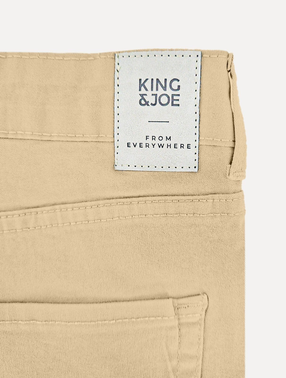 Vista 2 Calça King & Joe Sarja Masculina Slim Grey Tag Cáqui King & Joe cáqui grey