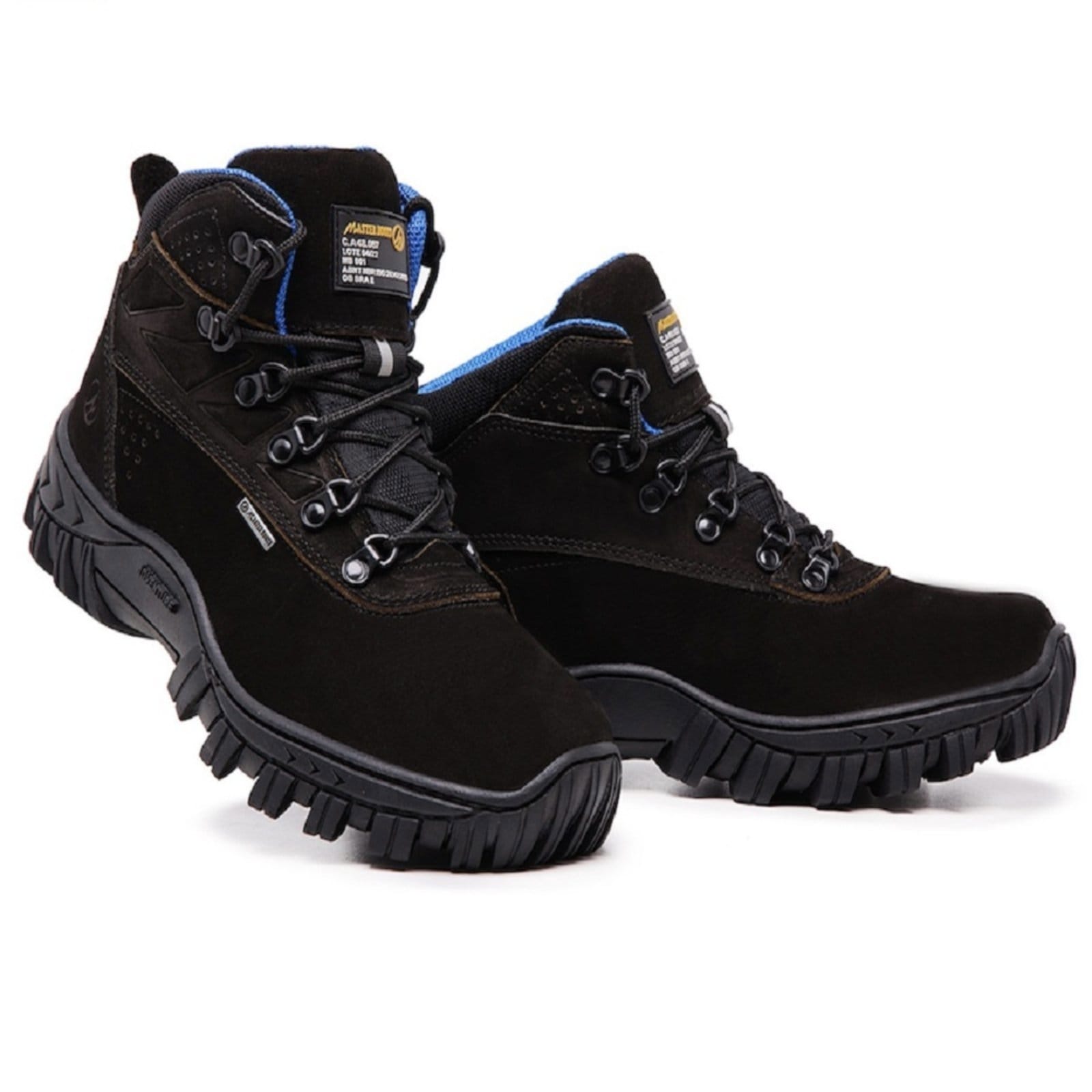 Vista principal Bota Masculino Com C.A 48.067 em Couro Preto ZAFREM azul/preto azul