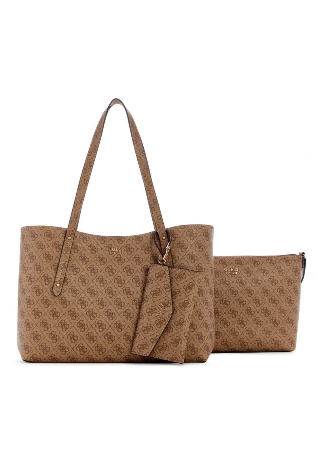 Vista 2 Bolsa Guess Brenton Tote Bege Guess amarelo