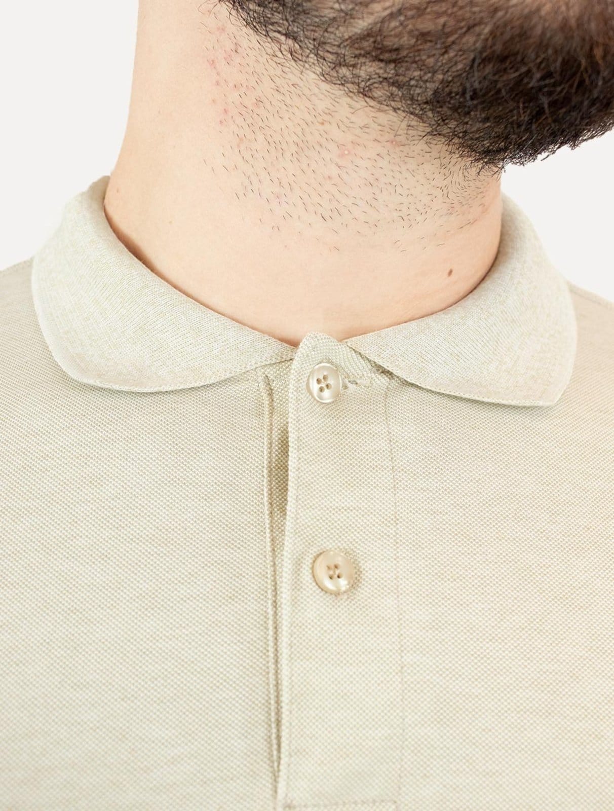 Vista 2 Polo Masculina Piquet Gola Lisa Mescla Claro U.S. Polo Assn. cáqui