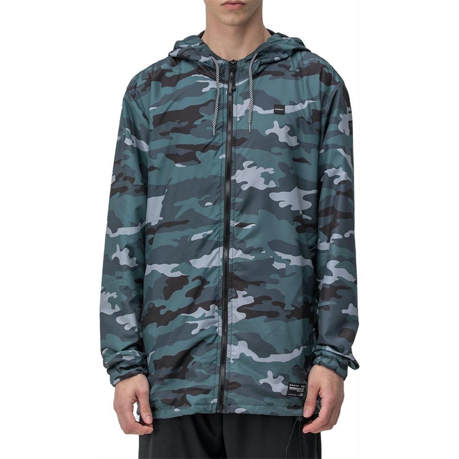 Vista principal Jaqueta Oakley Camo Windbreaker II WT24 Masculina Blackout Oakley preto