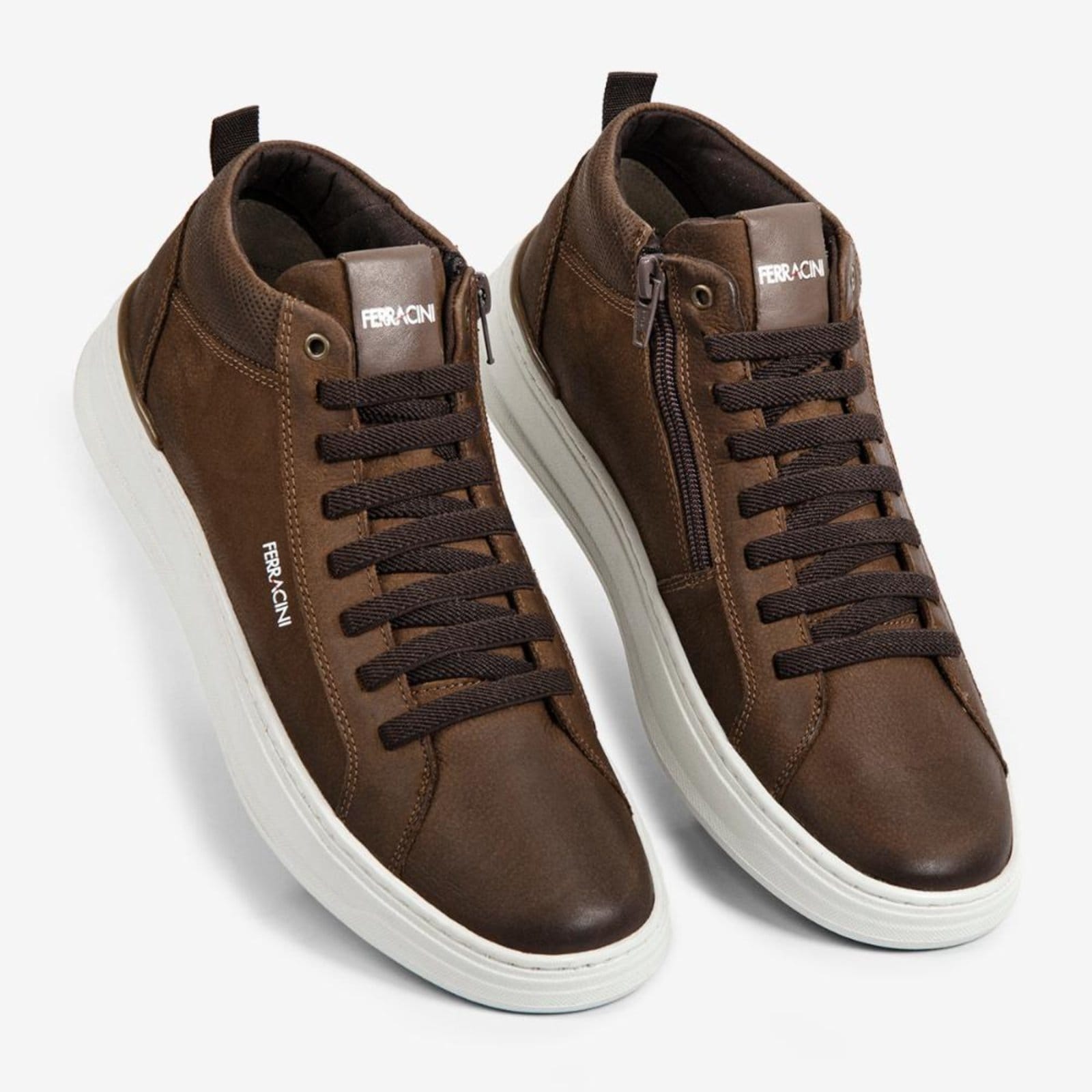 Vista 2 Sapatênis Ferracini Couro Masculino Elástico Gold 2073A Marrom FERRACINI marrom gold