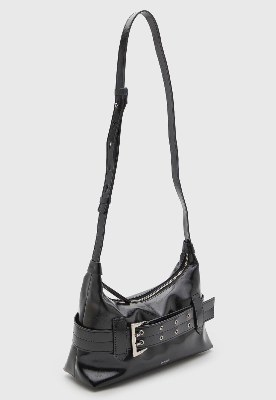 Vista 2 Bolsa Feminina Arezzo Média Fivela Preta Arezzo preto