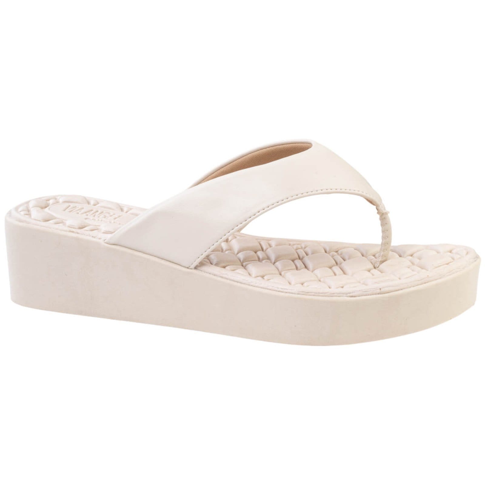 Tamanco Ortopédico Feminino Dedo Plataforma Confortável Versátil Via Angel 8504 Off White