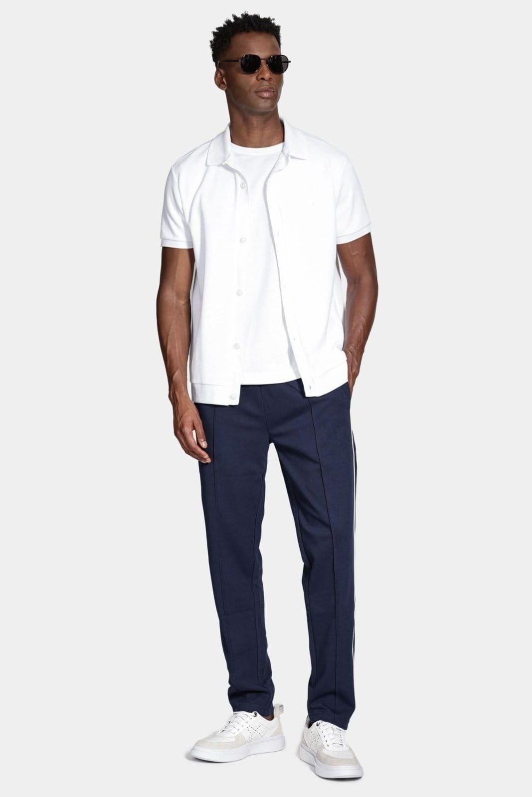 Vista 2 Camisa Aramis Manga Curta Interlock Com Textura Aramis branco