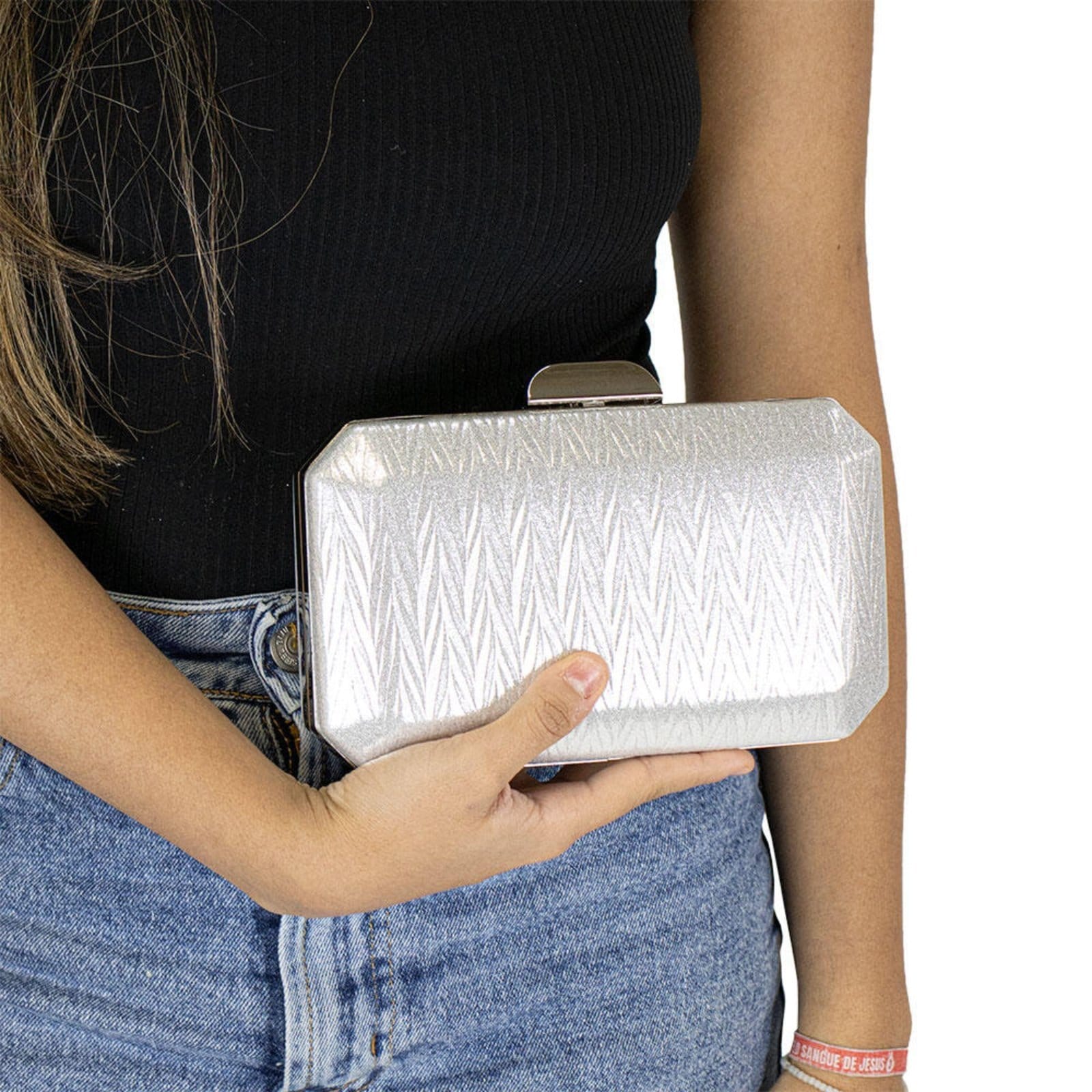 Vista 2 Bolsa Feminina Festa Melamel E54 5010540 MELAMEL prata