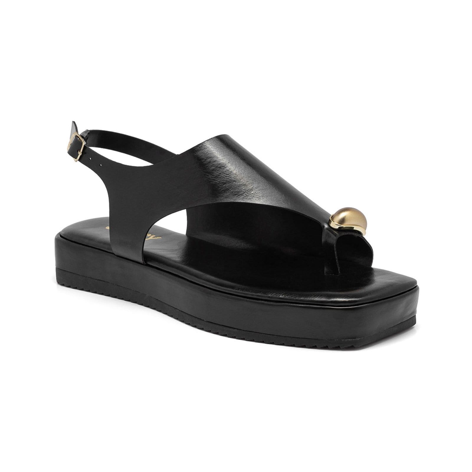 Sandália Flatform Feminina Stessy Leve Detalhe Anel de Dedo