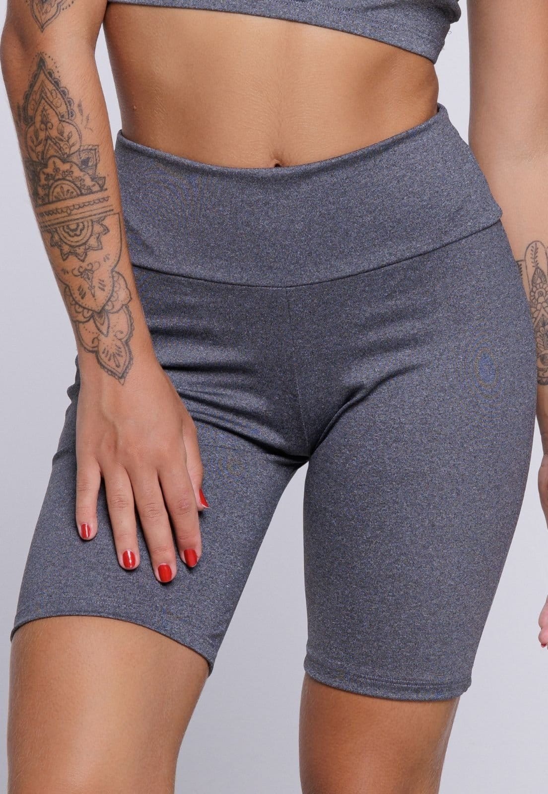 Vista principal Bermudinha Vekyo Legging Fitness Vermelho VEKYO cinza