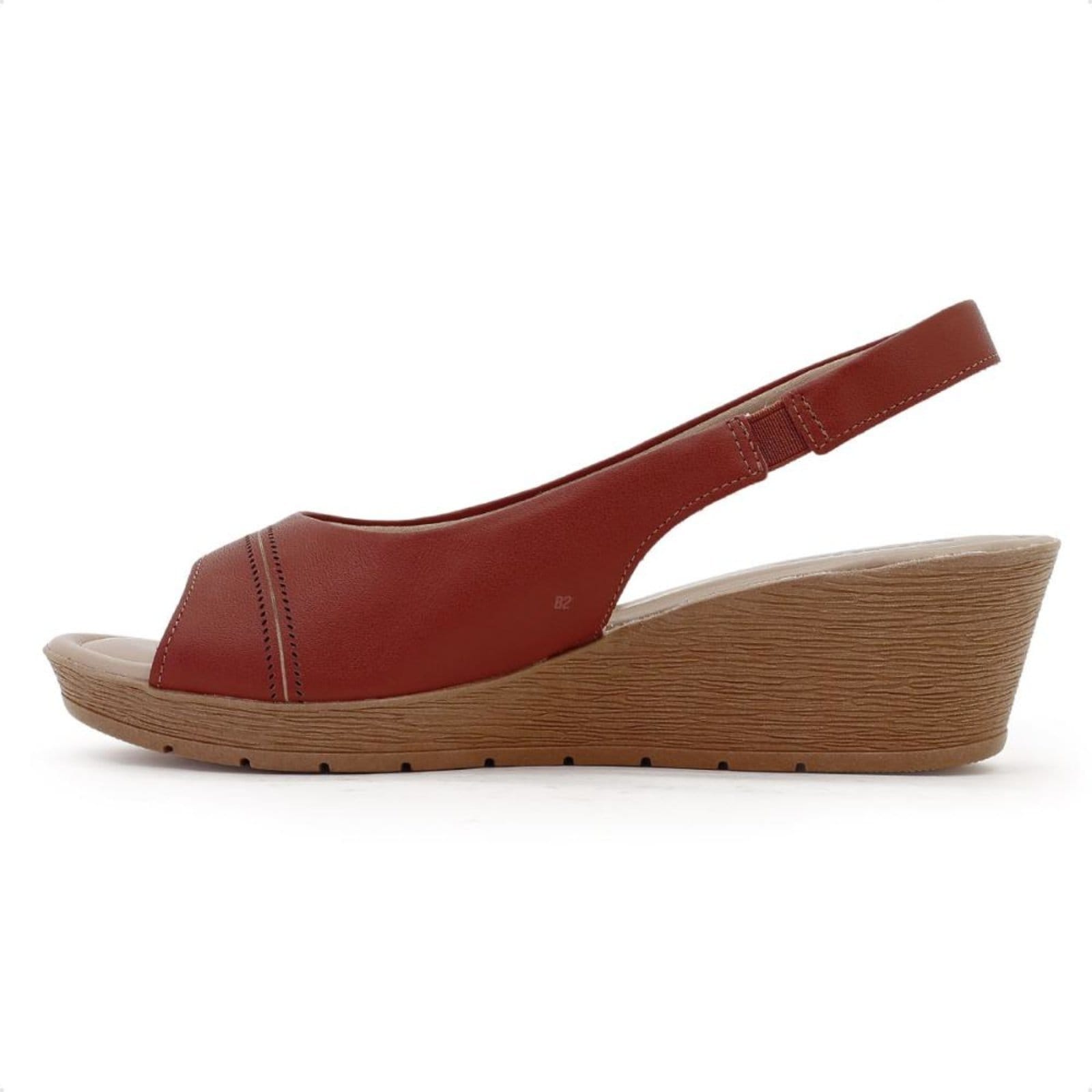 Vista 2 Sandália Usaflex Salto Plataforma Elástico Laser Feminina Usaflex marrom