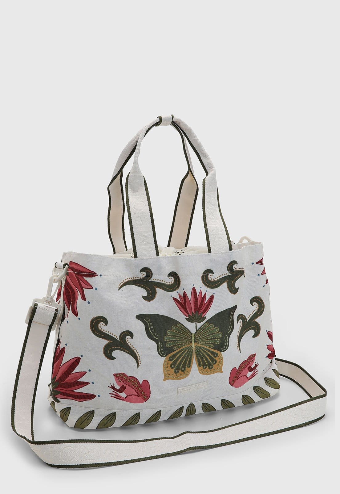 Vista 2 Bolsa Feminina FARM Amazoni Estampada Branca FARM branco