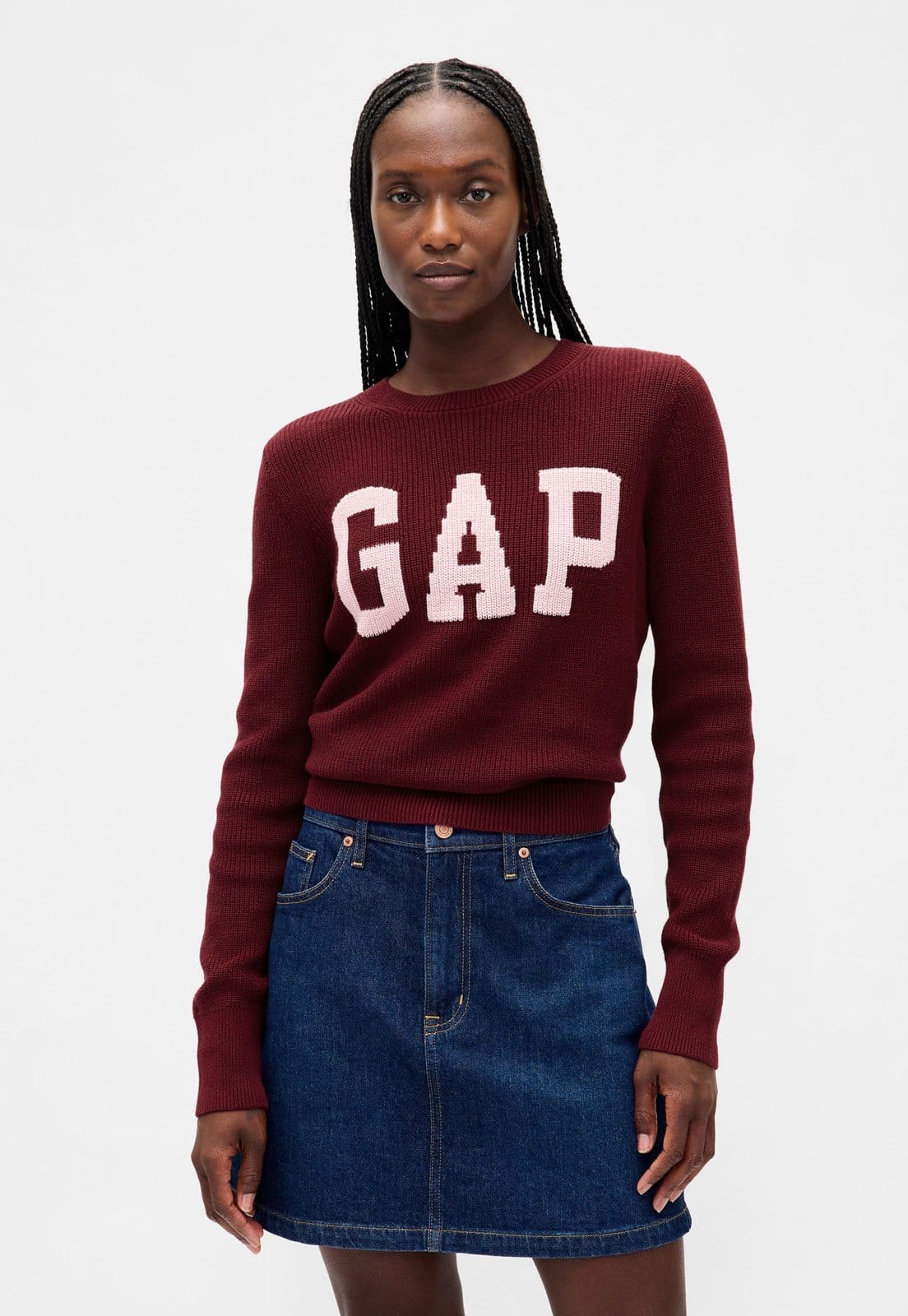 Vista principal Suéter Feminino GAP Logo Bordado GAP vinho