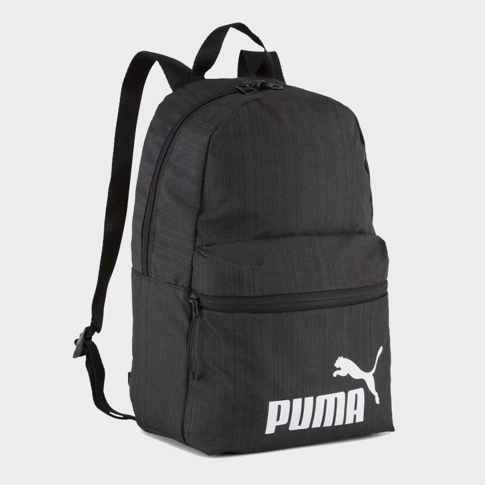 Vista principal Mochila Puma Phase Backpack Logo Preta Puma cinza