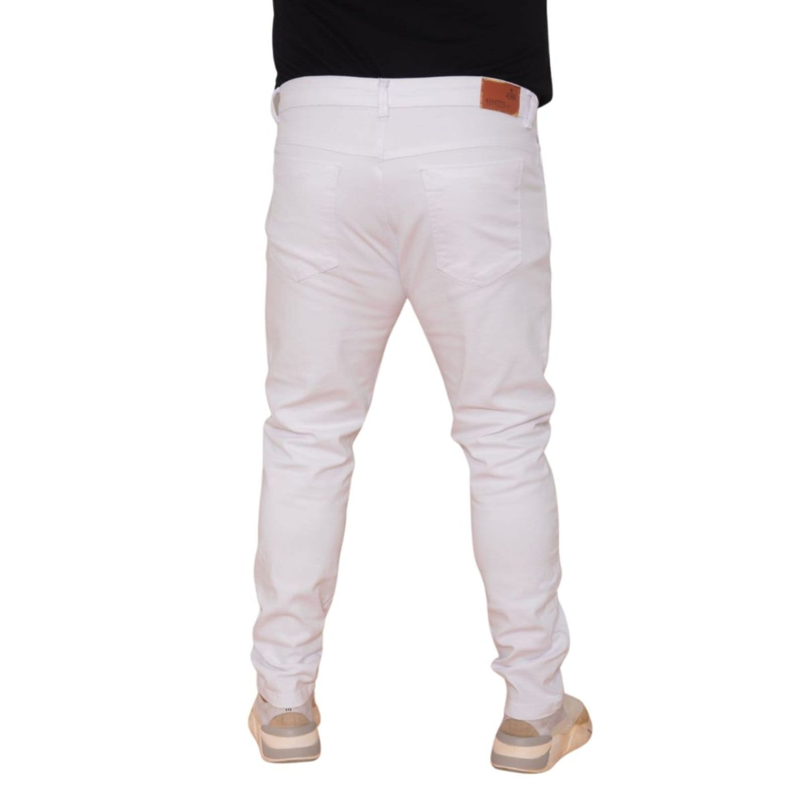 Vista 2 Calça Masculina Jeans Loka Tradicional Branca Plus Size Jeans Loka branco