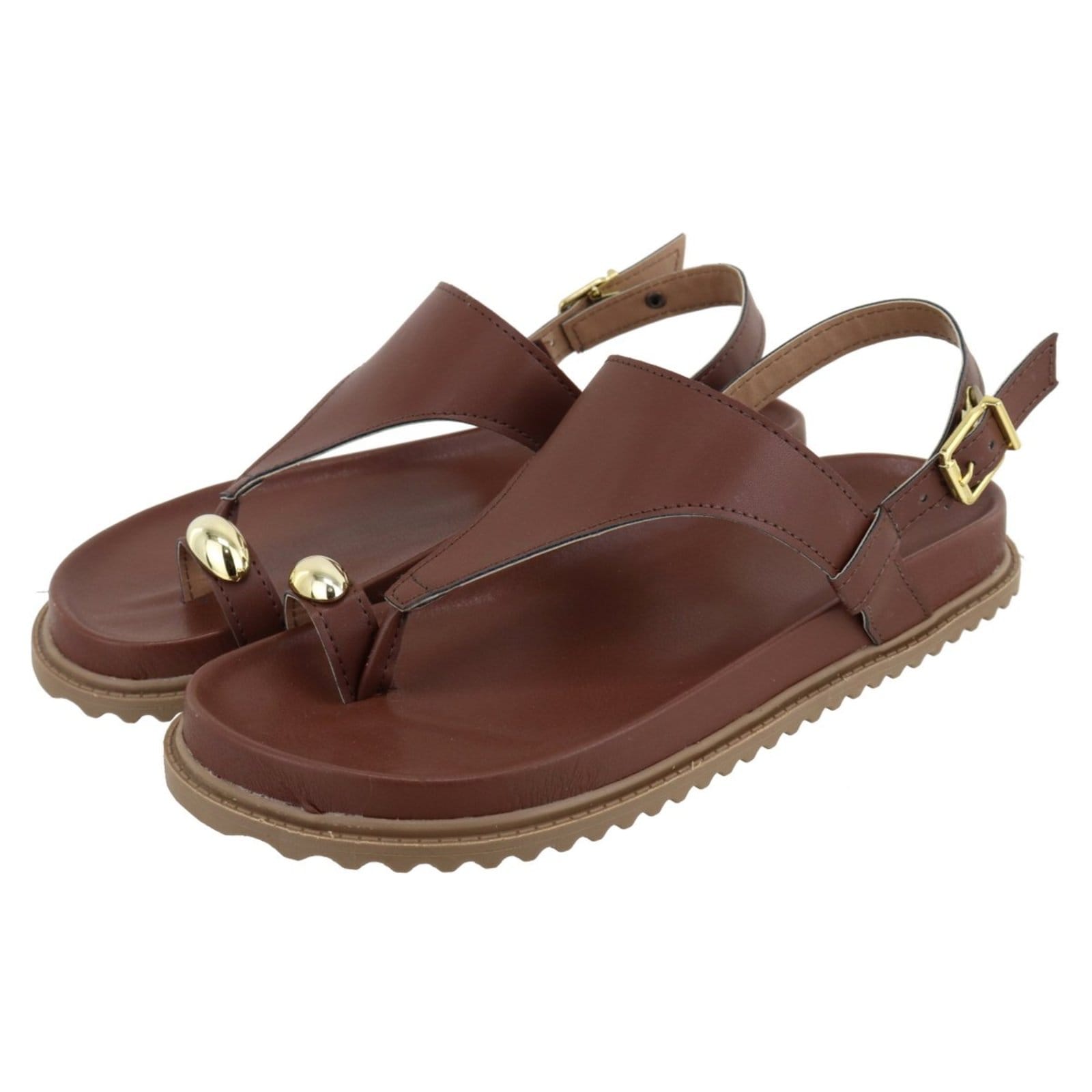 Sandália Papete Rasteira Asa Delta Café Caramelo