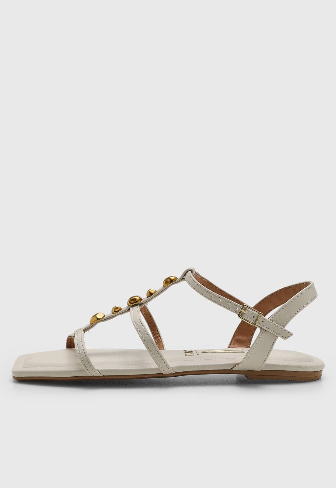 Rasteira Feminina Vizzano Tiras Metálicas Off-white