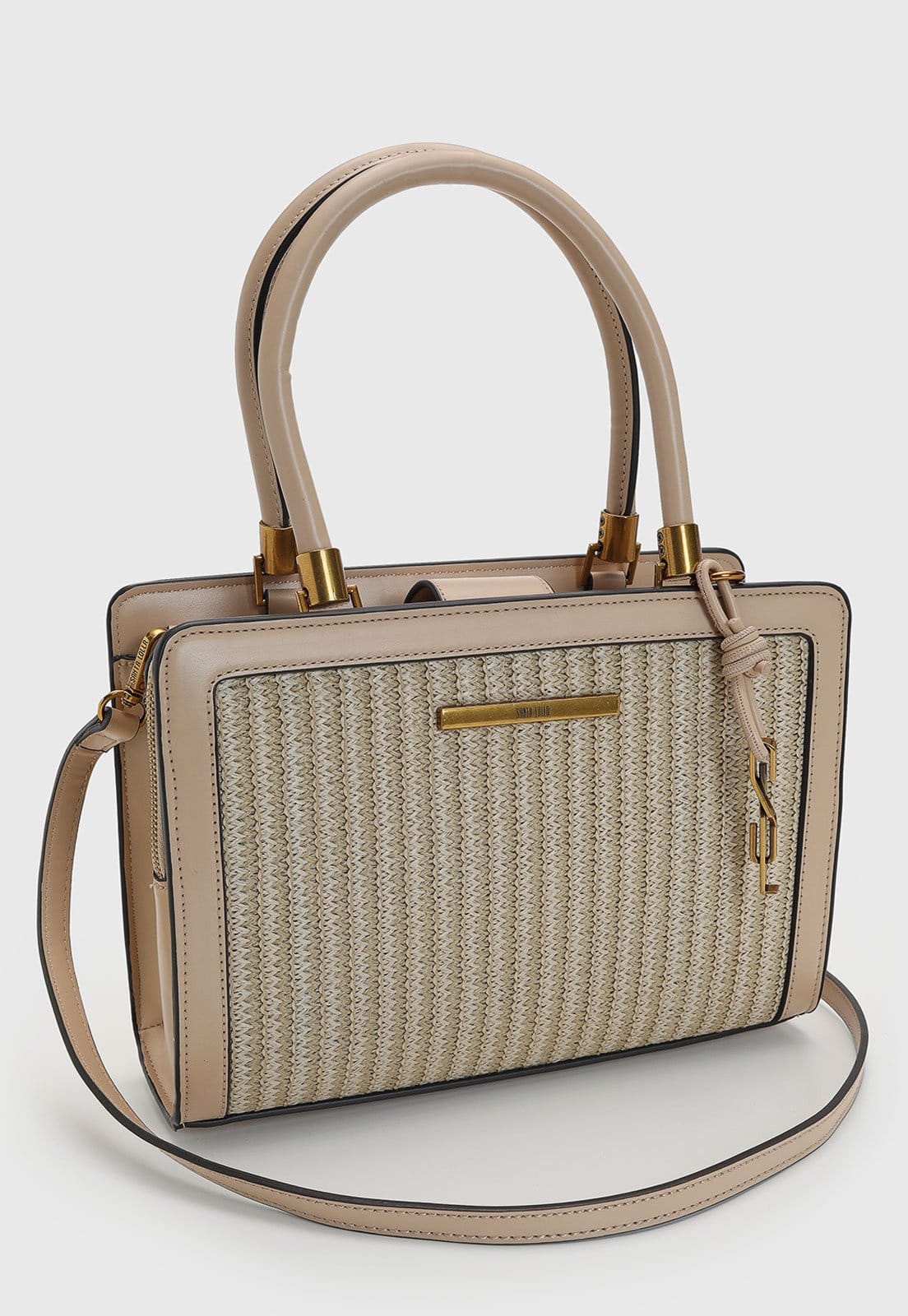 Vista 2 Bolsa Feminina Santa Lolla Palha Detalhe Santa Lolla bege