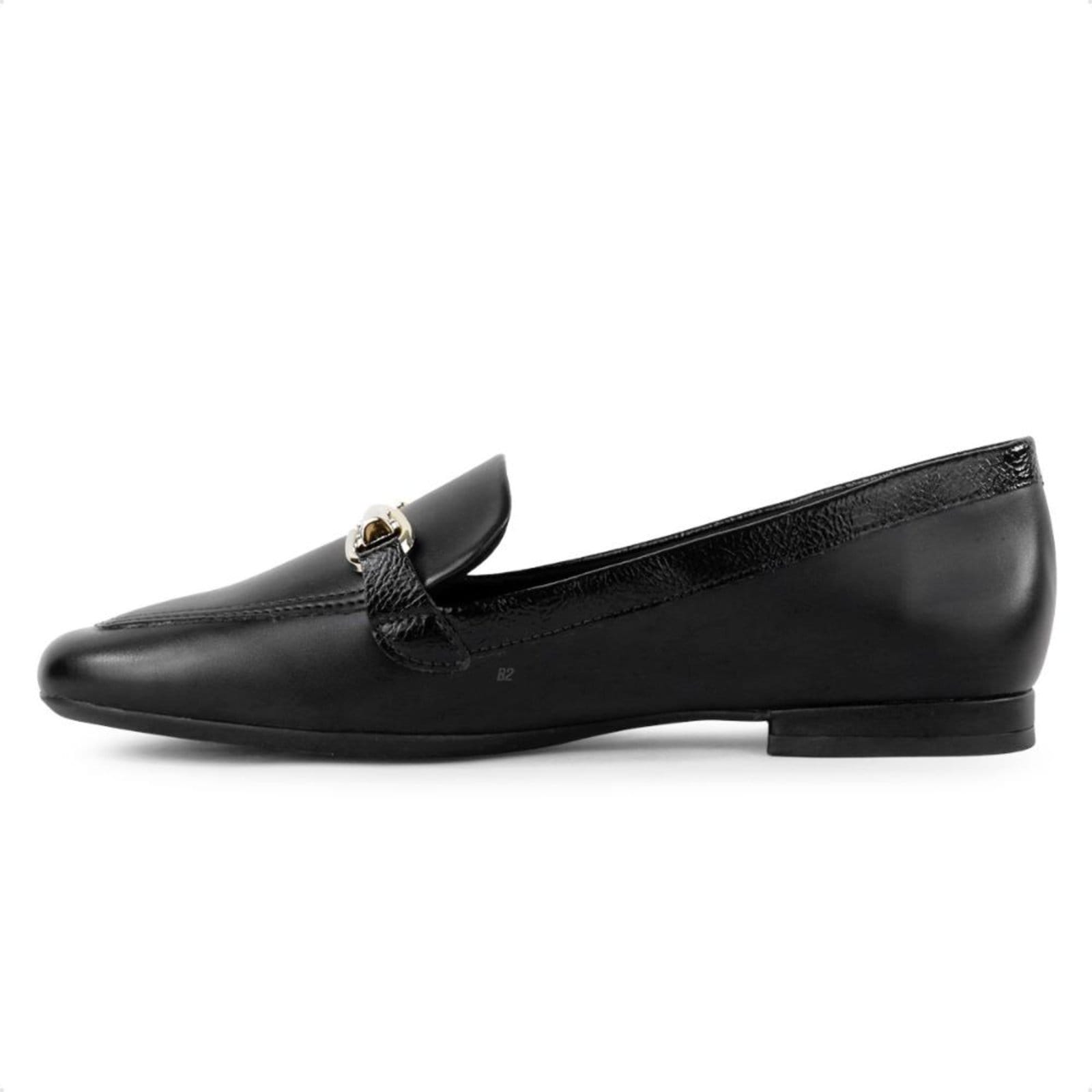 Vista 2 Mocassim Comfortflex Metallic Detail Feminino Preto Comfortflex preto metallic