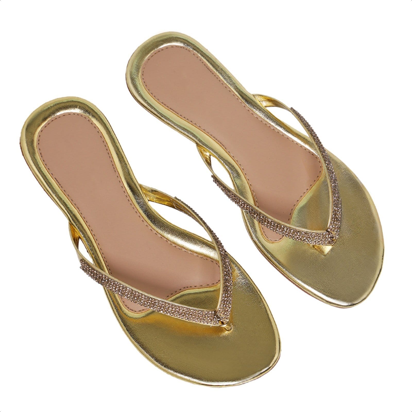 Rasteirinha Chinelo Feminina Confortável Salto Baixo Com Strass 34 ao Carmelo Shoes Sandália Baixa Festa Casual