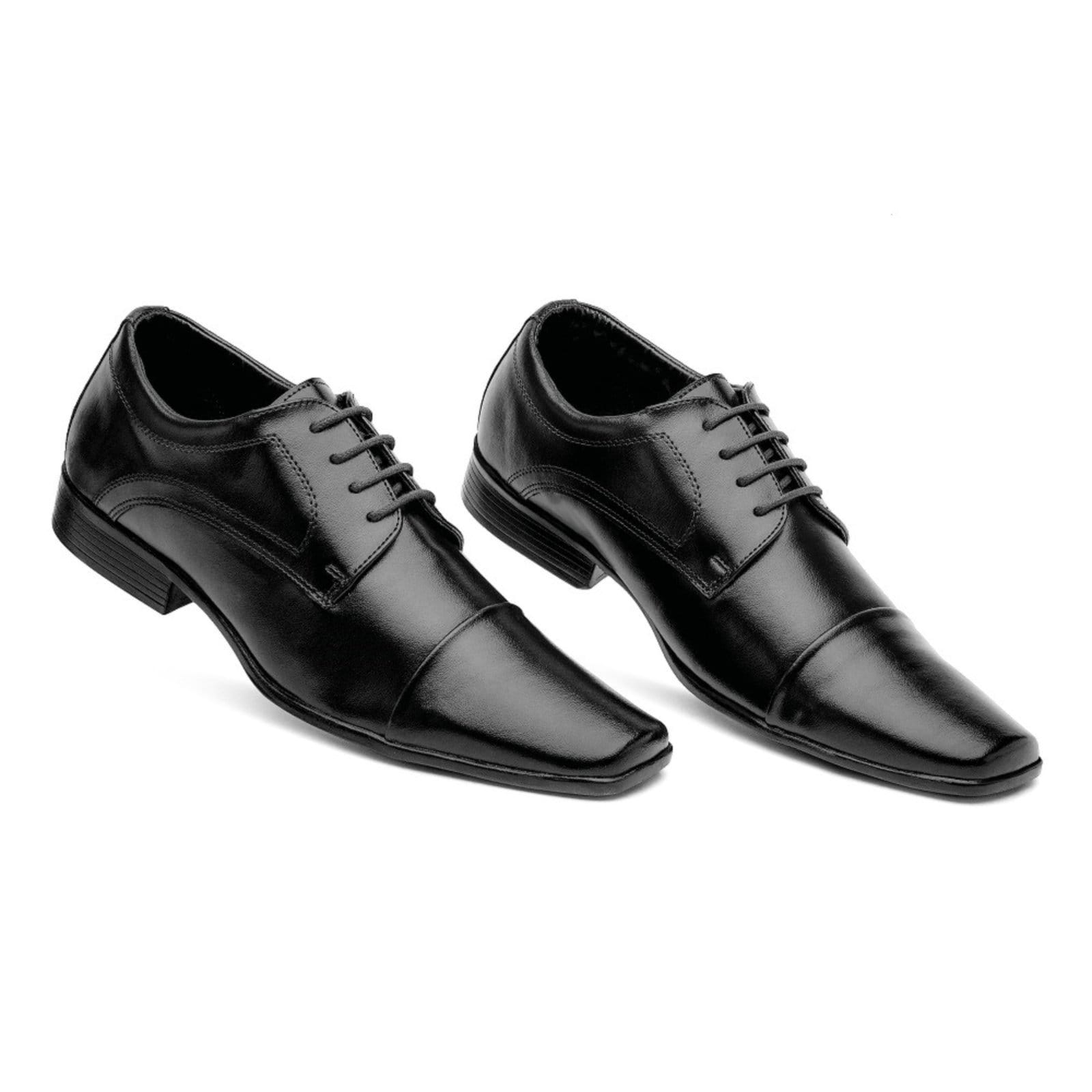 Vista 2 Sapato Social Masculino Amarrar Tamanho Especial Extra Grande Nine4 preto