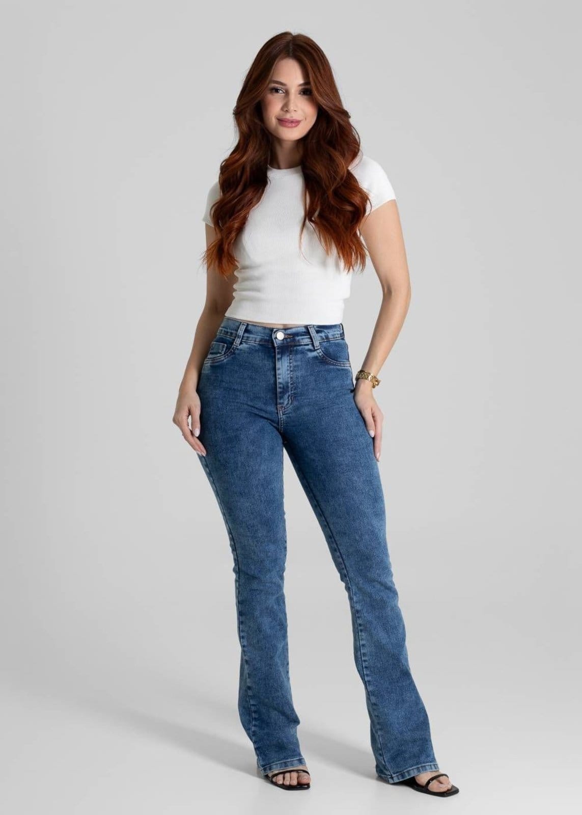 Vista 2 Calça Jeans Sawary Boot Cut - 280701 Sawary azul