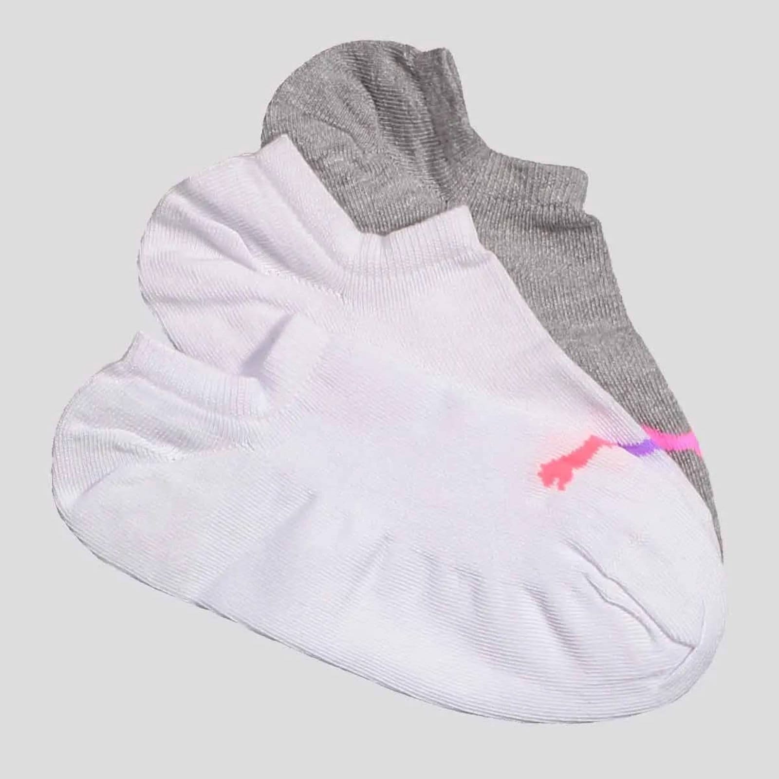 Kit Meia Puma Sapatilha Invisible 9 Pares Feminina Branca e Cinza - 2