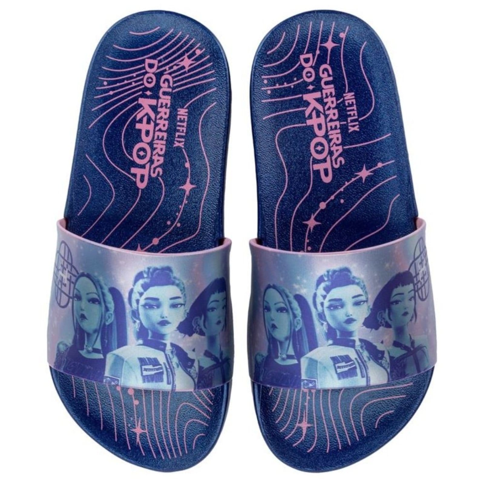 Vista 2 Chinelo Grendene Guerreiras Gaspea Inf 23480 Meninas Grendene azul