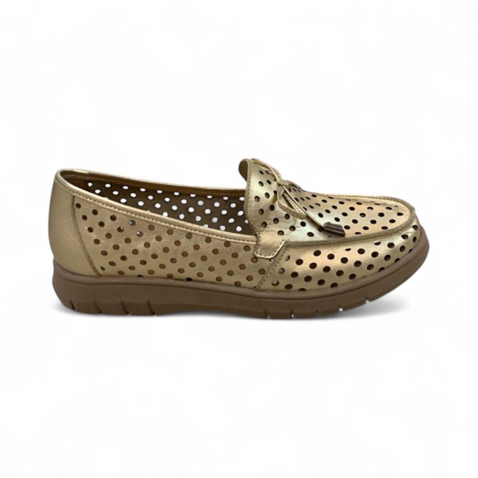 Vista principal Tênis Feminino Balatore em Couro Nômade Natural NM048 Ouro Balatore Shoes dourado natural