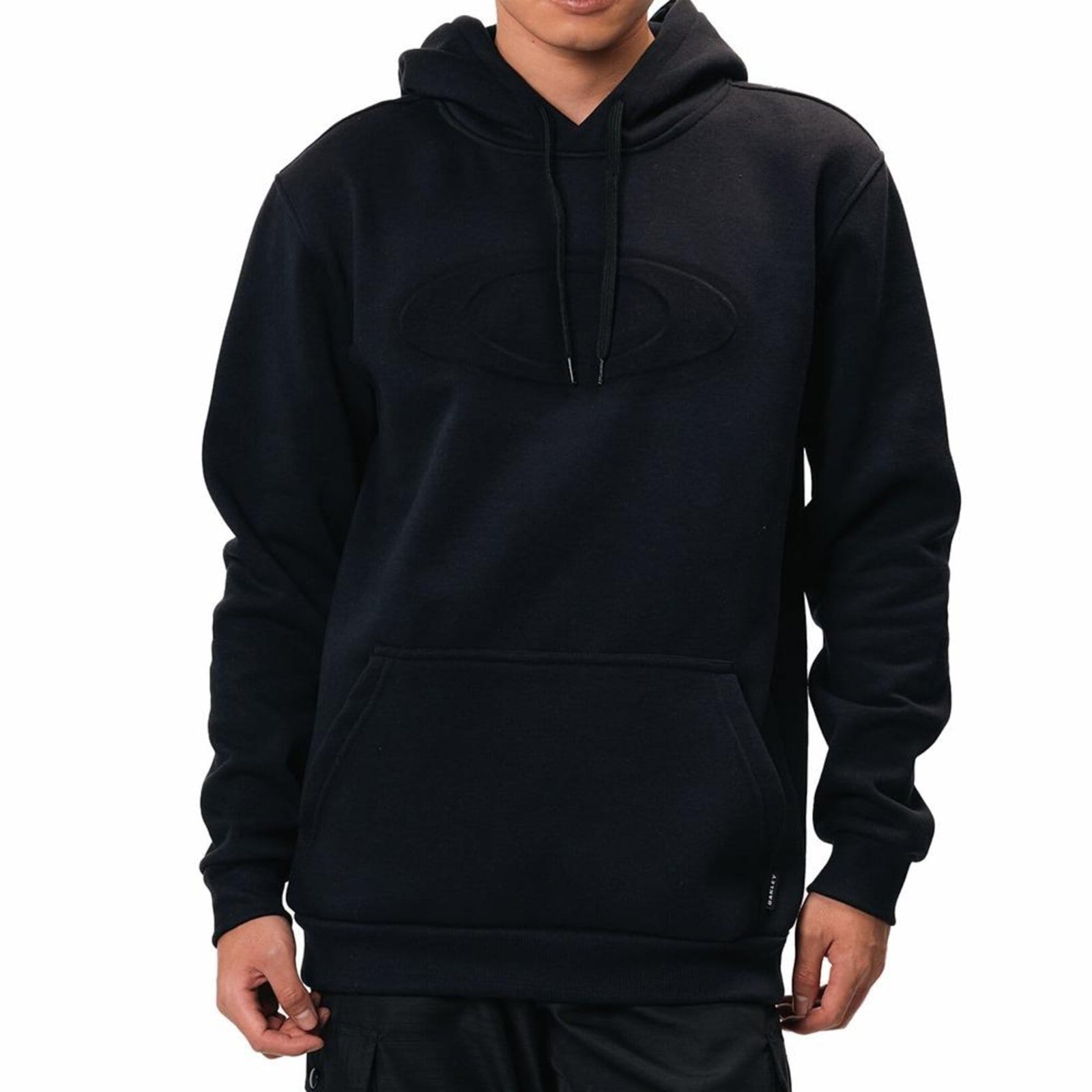 Vista principal Moletom Oakley Canguru Big O 3D Logo WT25 Masculina Blackout Oakley preto