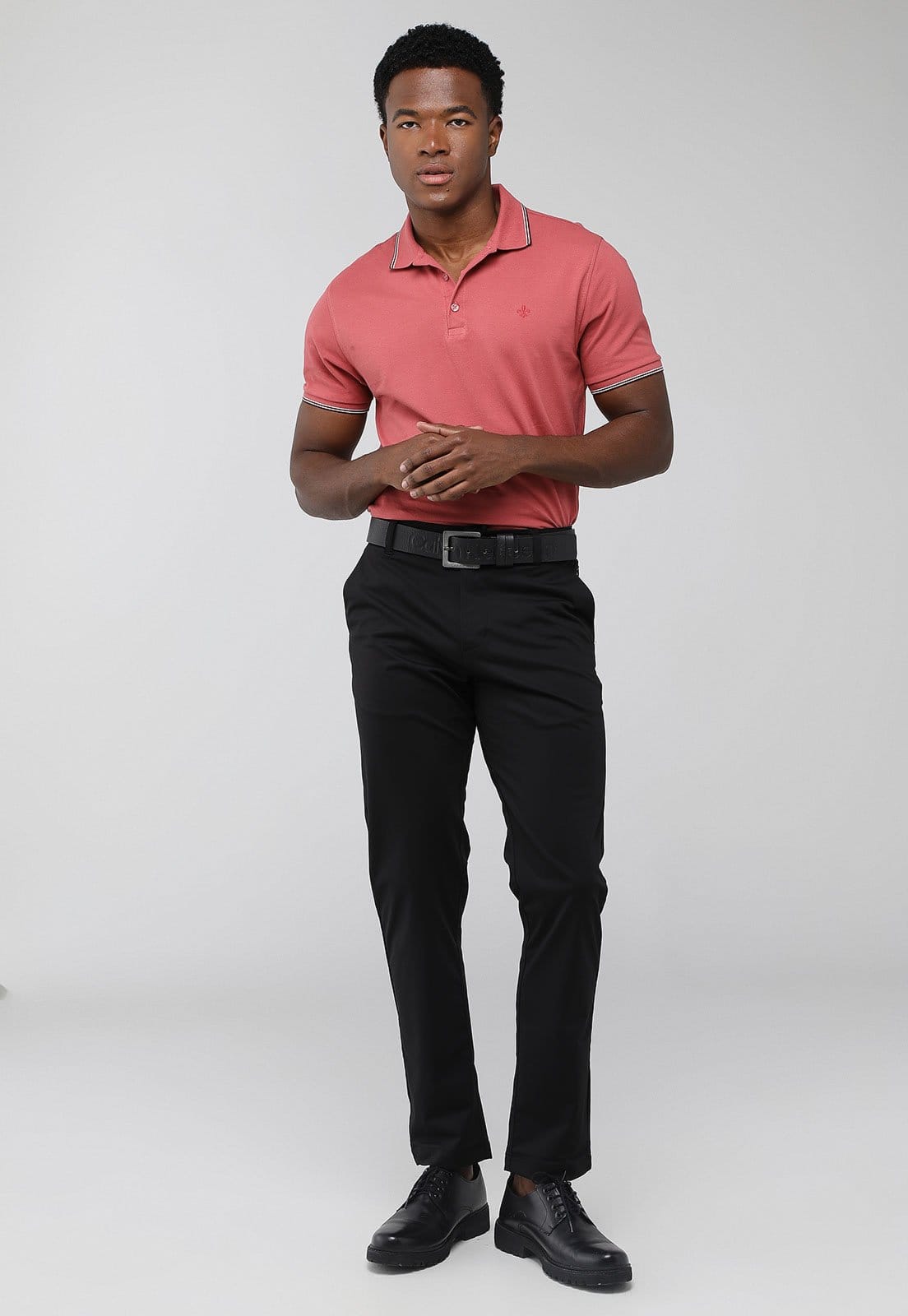 Vista 2 Polo Dudalina Clássica Manga Curta Dudalina rosa