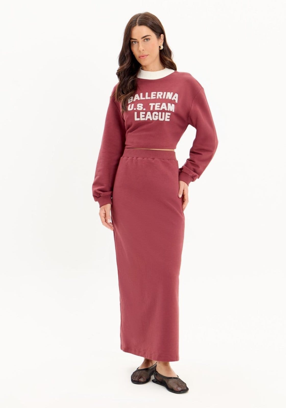 Saia Super Midi Moletom com Fenda