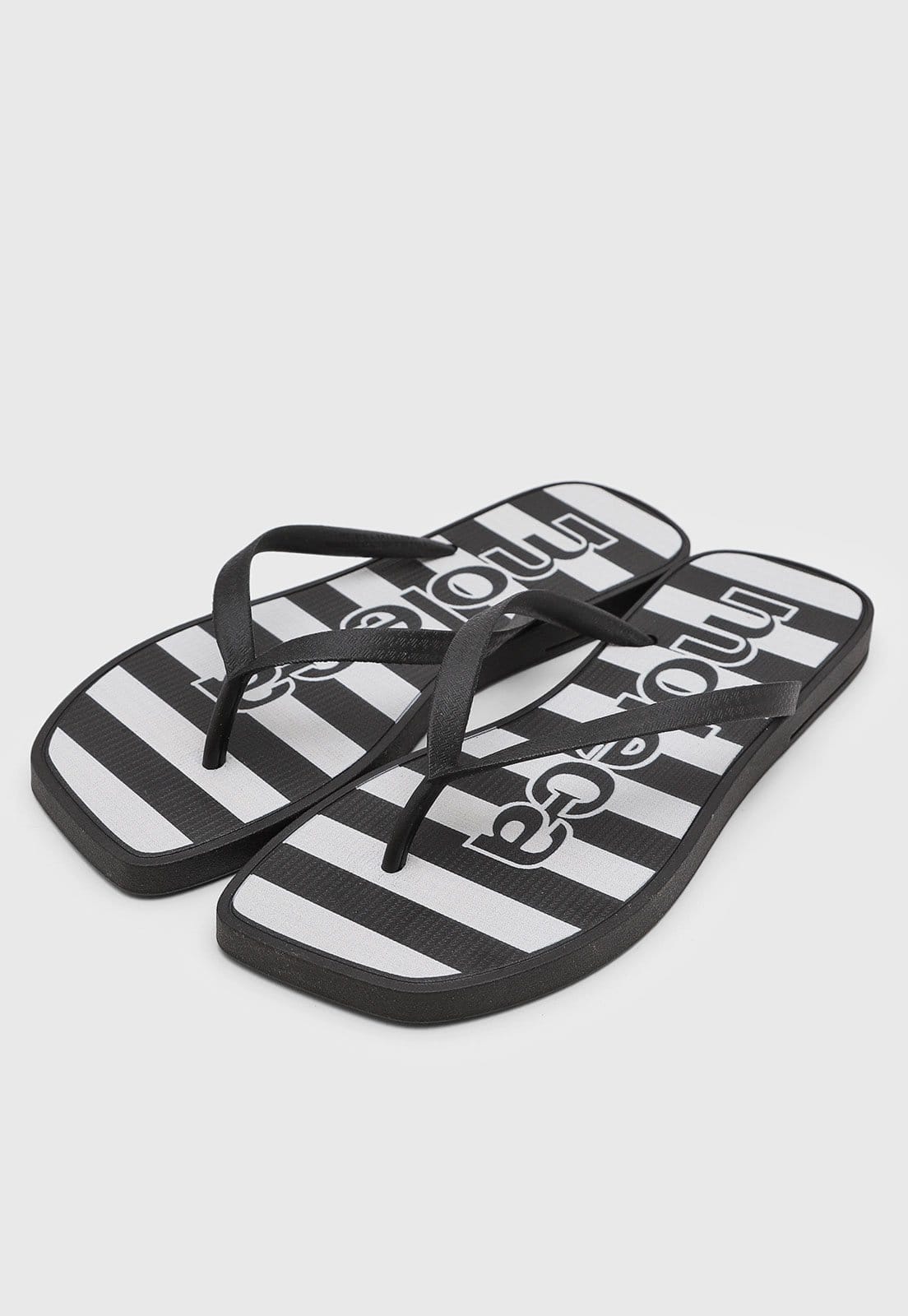 Vista 2 Chinelo Feminino Moleca Listrado MOLECA preto