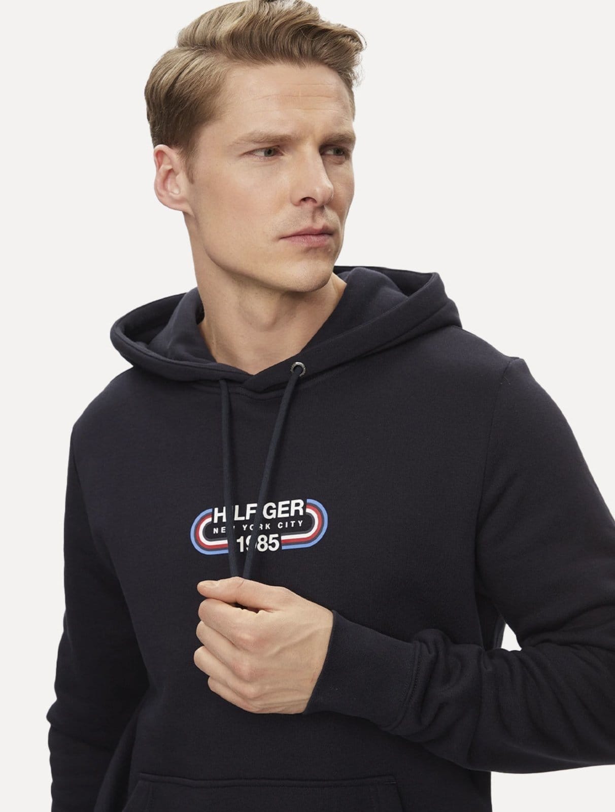Vista 2 Moletom Tommy Hilfiger Masculino Track Graphic Hoodie Tommy Hilfiger azul marinho