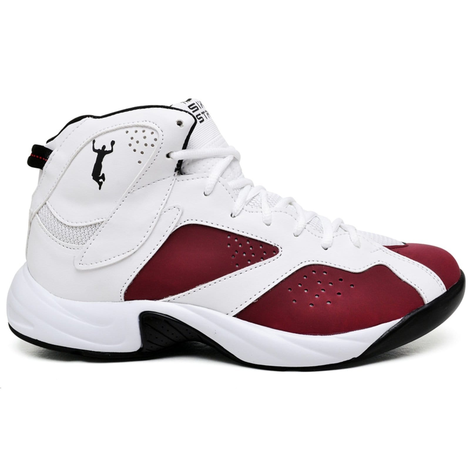 Vista principal Tênis Basquete Adrenaline Forma Especial ao 48 Bordô Six Street branco