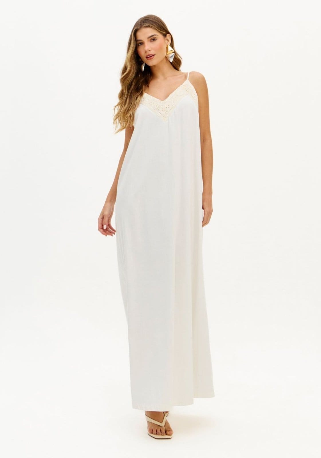 Vestido Longo Sarja De Alças