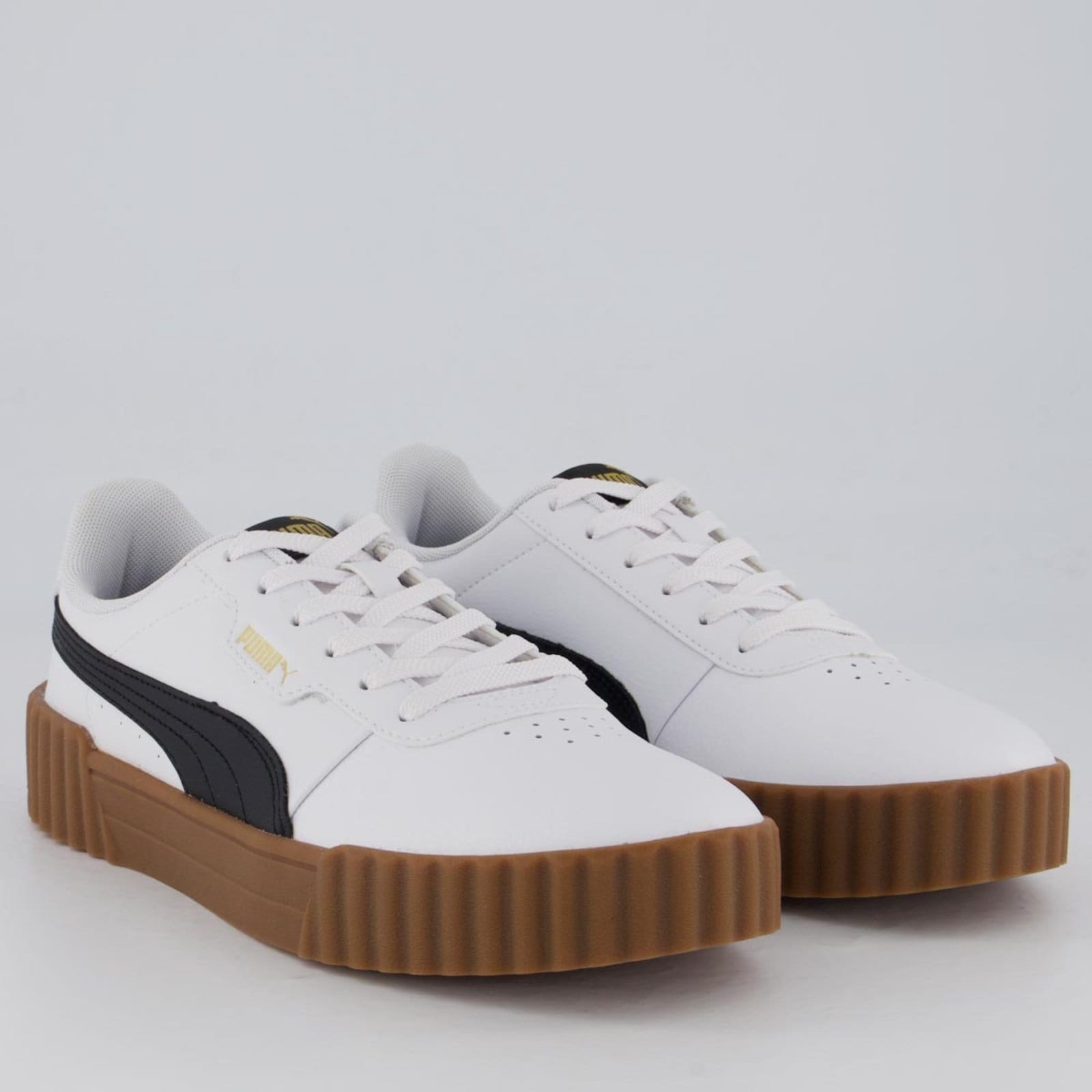 Vista 2 Tênis Puma Carina 3.0 Feminino e Marrom Puma branco