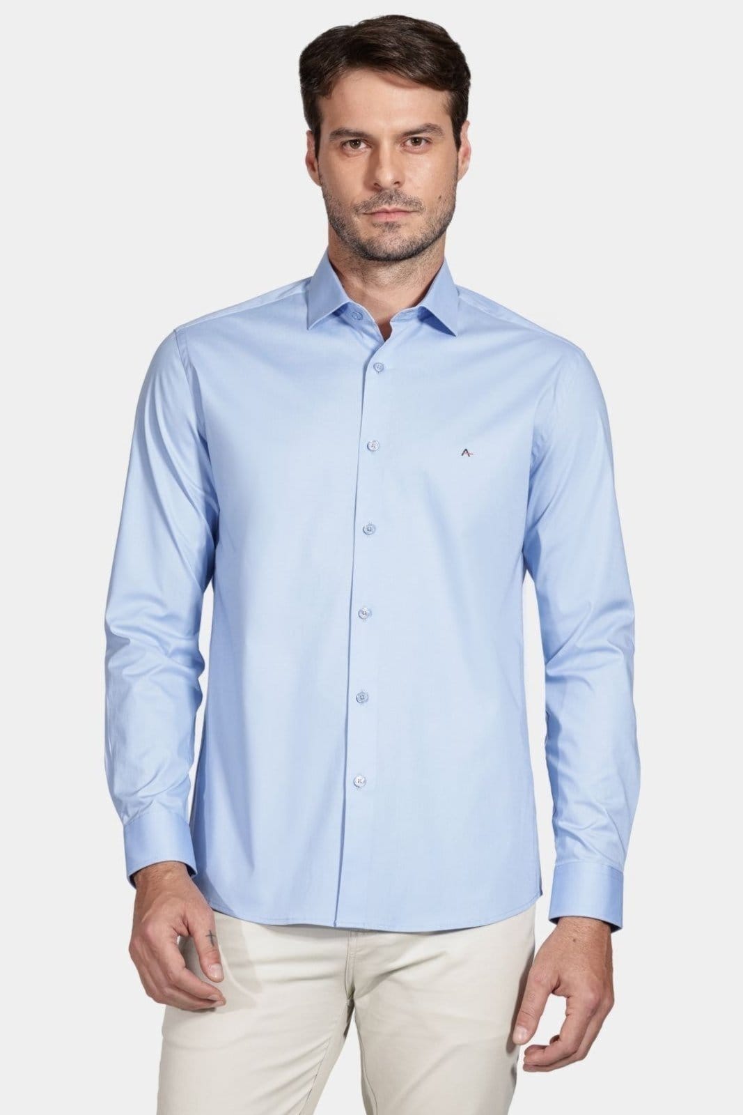 Camisa Aramis Manga Longa Slim de Stretch Azul