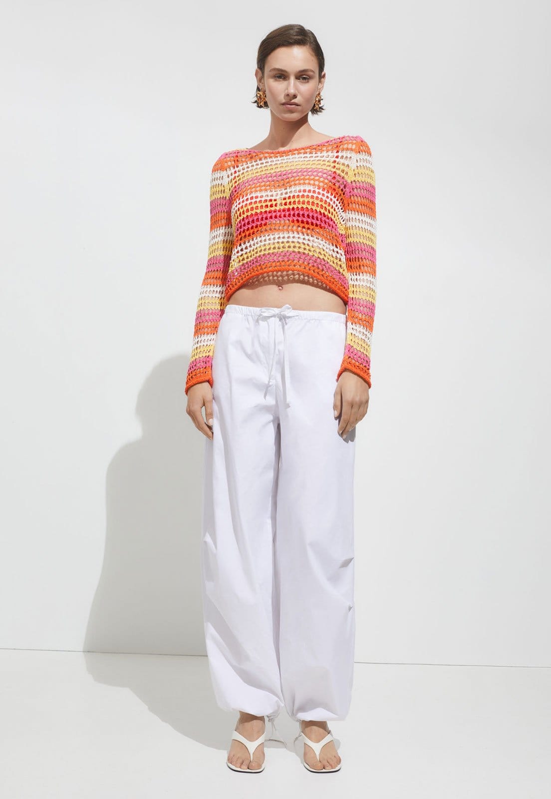 Blusa Cropped Tricot Mango Reto Listrada