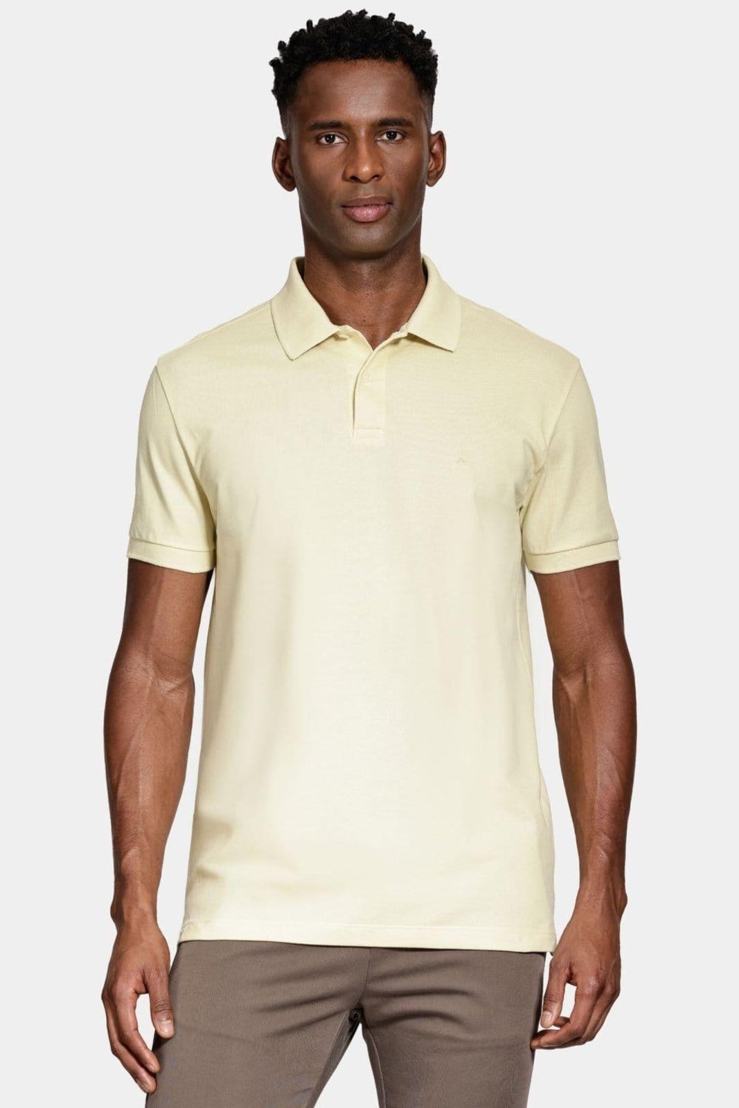 Vista principal Polo Aramis Básica Piquet Citrico Aramis amarelo