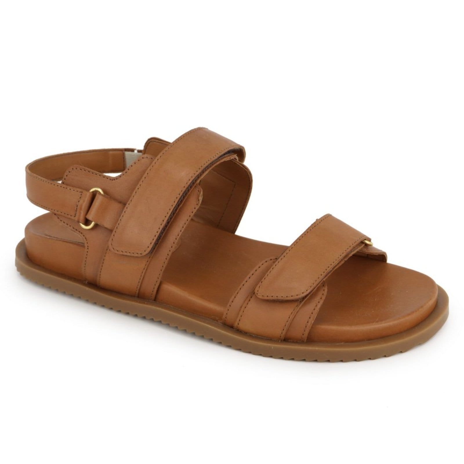 Vista 2 Sandália Papete Feminina Lacre Tratorada Flatform em Couro Maria Paula Camel MARIA PAULA caramelo