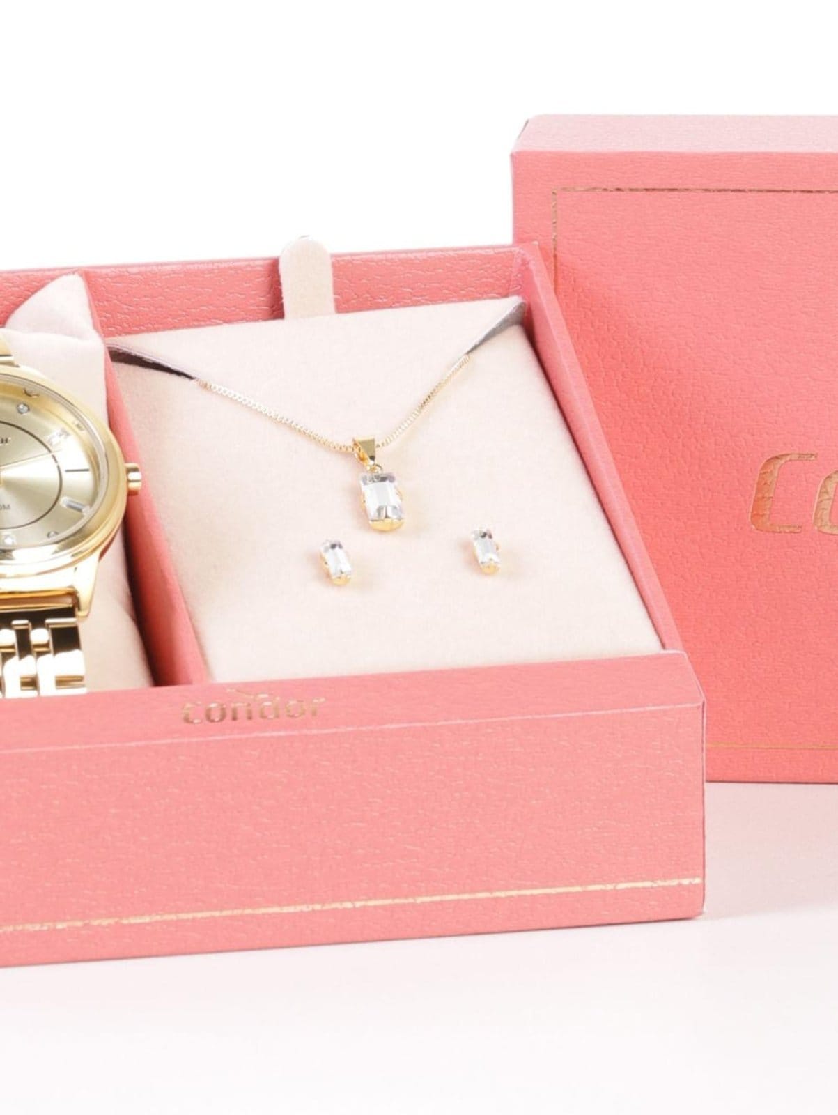 Vista 2 Kit Relógio+Acessório Condor Feminino Dourado Condor unico