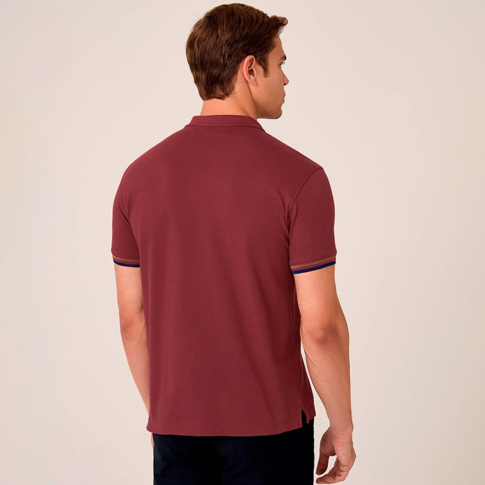 Vista 2 Camisa Polo Dudalina Piquet Jacquard Pr26 Masculino Dudalina roxo