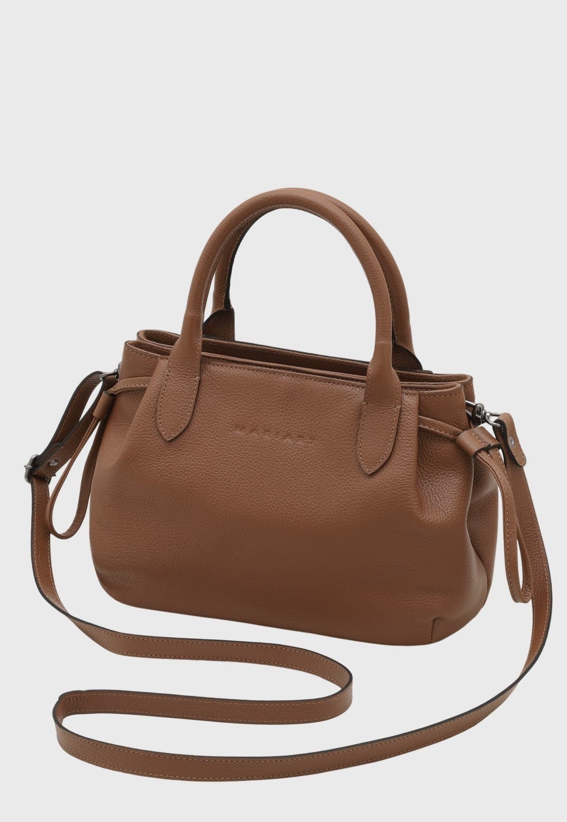 Bolsa Transversal de Couro Mariart Mini Capitólio Camel