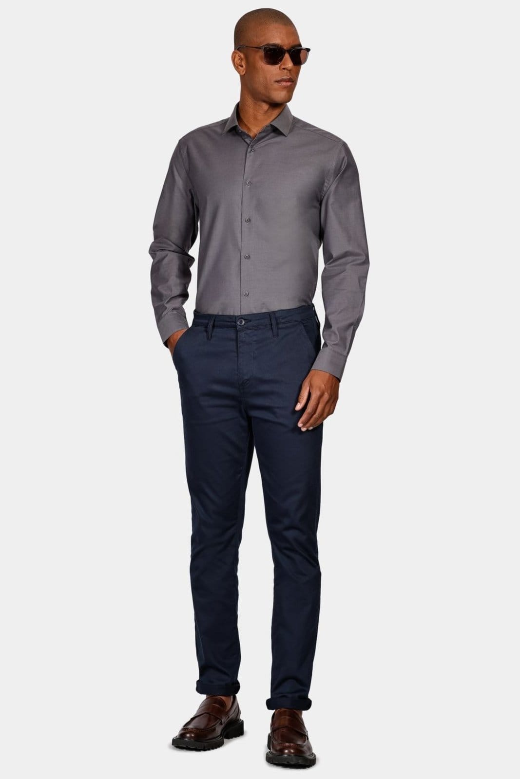 Vista 2 Camisa Aramis Manga Longa Slim Pima Stretch Marinho Escuro Aramis azul marinho