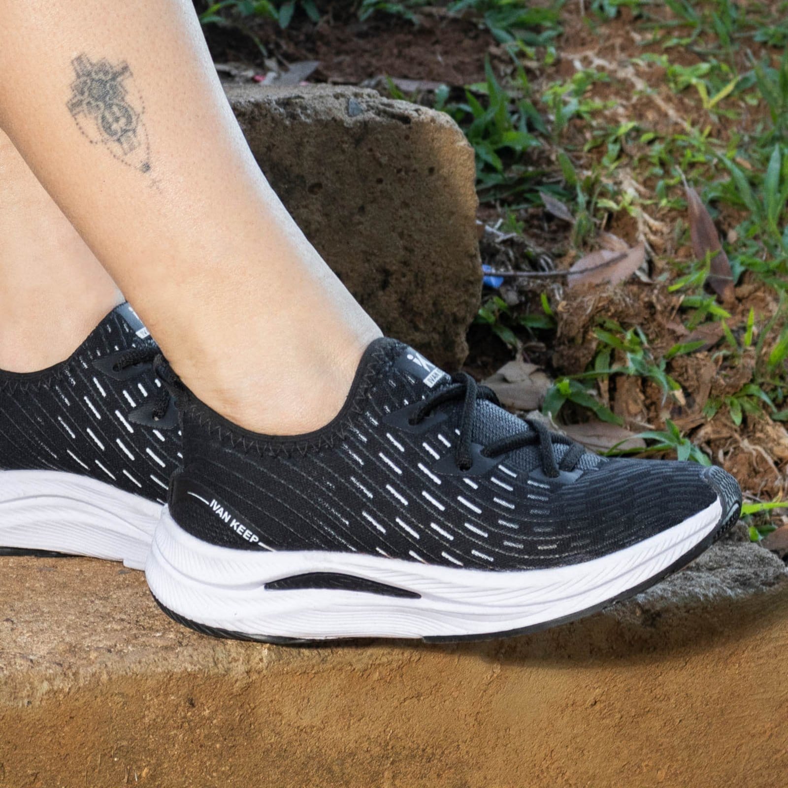 Vista principal Tênis Feminino Academia Caminhada treino Corrida Casual ÉPICO CALÇADOS preto