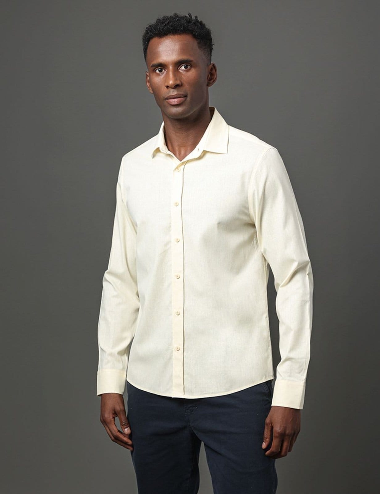 Camisa Masculina Cotton Linen Calvin Klein Jeans Manteiga