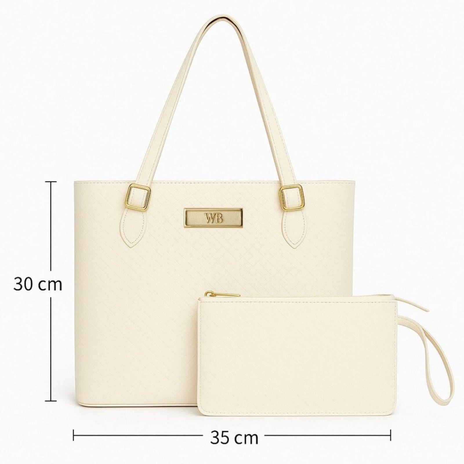 Vista 2 Bolsa Sacola Feminina Espaçosa Willibags Para Faculdade - Gelo WILLIBAGS branco
