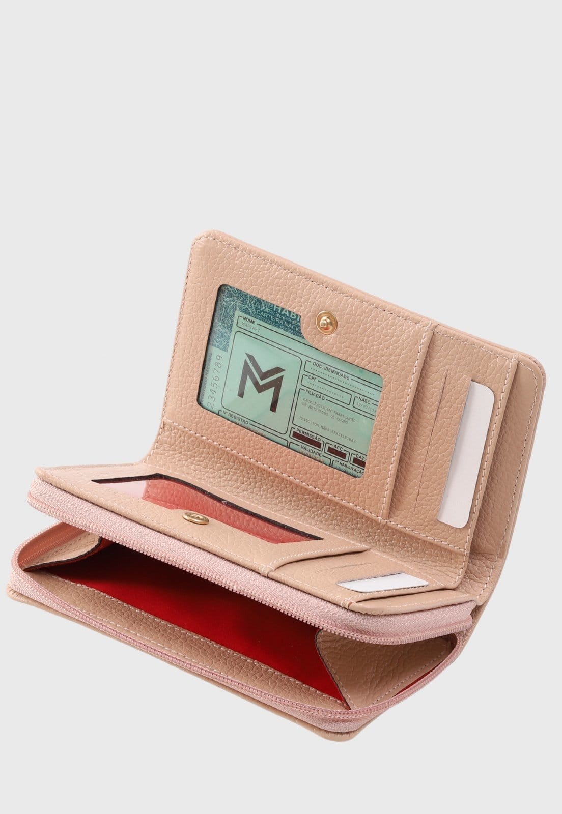 Vista 2 Carteira de Couro Mariart 701 Creme Mariart bege